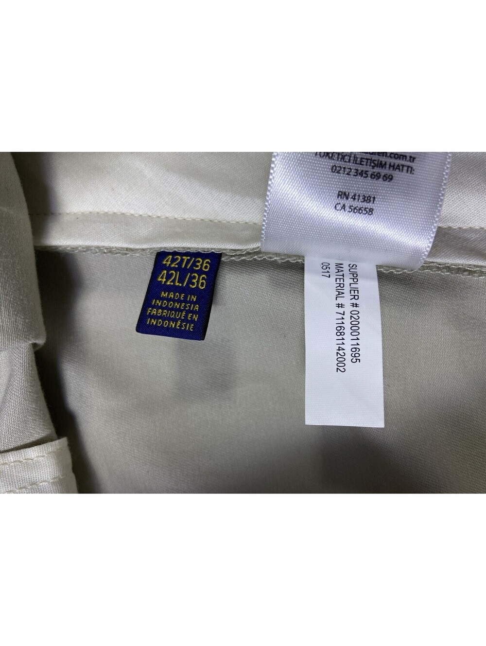 Polo Ralph Lauren Stretch Classic Chino Dress Pants Men 42x36 (34)Tan Preppy NEW - Picture 12 of 13